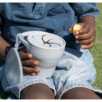 Maccie Collapsible Snack Cup+Lid  - Sage Grey 